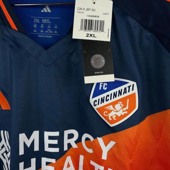 FC Cincinnati Denkey #9 Home Jersey 2XL Adidas MLS 2025 NWT Blue Orange Soccer - Picture 8 of 8